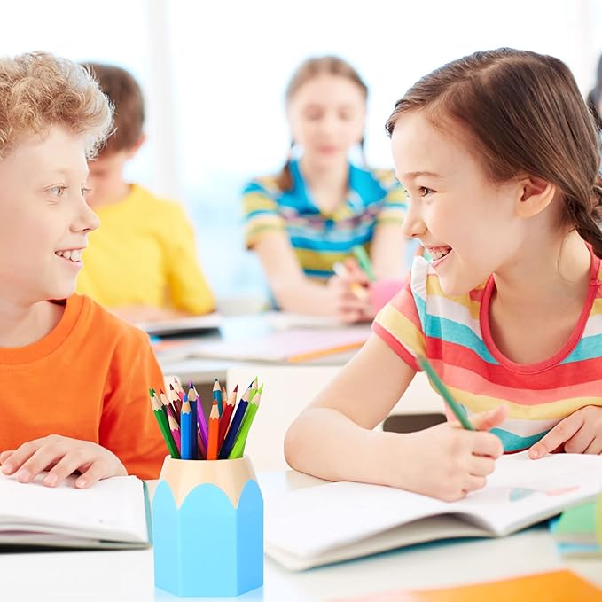 6pcs Pencil Shaped Pen Holders,Pencil Storage Organizer,Cute Desktop Pen Cup,Makeup Brush Container,Pencil Pot,Cartoon Stationery Rack,Creative Stationery Storage,for Office Home Decoration