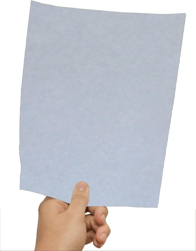 50 Light Blue Parchment Printable Writing Paper 60lb Text =24lb Copy Paper Sheets - 8.5x11 Inches Standard Letter & Flyer Size - 60 Pound is NOT Card Weight - Vintage Colored Looks Like Old Parchment