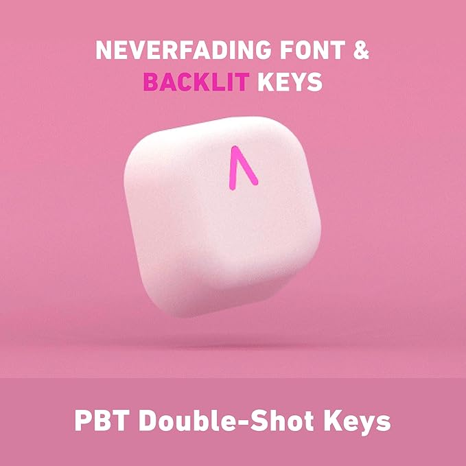 AZIO IZO Wireless Mechanical Calculator & Number Pad (Pink/Silver) - Bluetooth 5.0 & USB, Gateron-Red Mechanical Switch, 9 Backlight Modes, Rechargeable, PC & Mac Compatible, Pink Blossom (IN408)