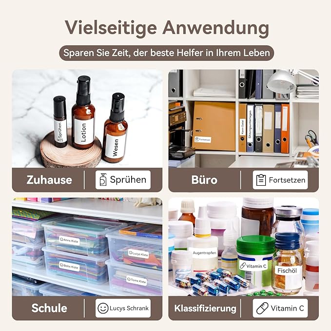 NIIMBOT Thermal Label 3 Rolls Set Home School Office Storage and Organization for NIIMBOT D11 D110 D101 H1S Label Maker (1460WHITE)