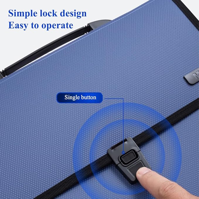 M&G Expanding File Folder 12 Pockets Accordion File Organizer with Labels, Portable Document Receipt Organizer for A4 Letter Size Paper, Waterproof Folder for Bussiness School Office Supplies (Blue)