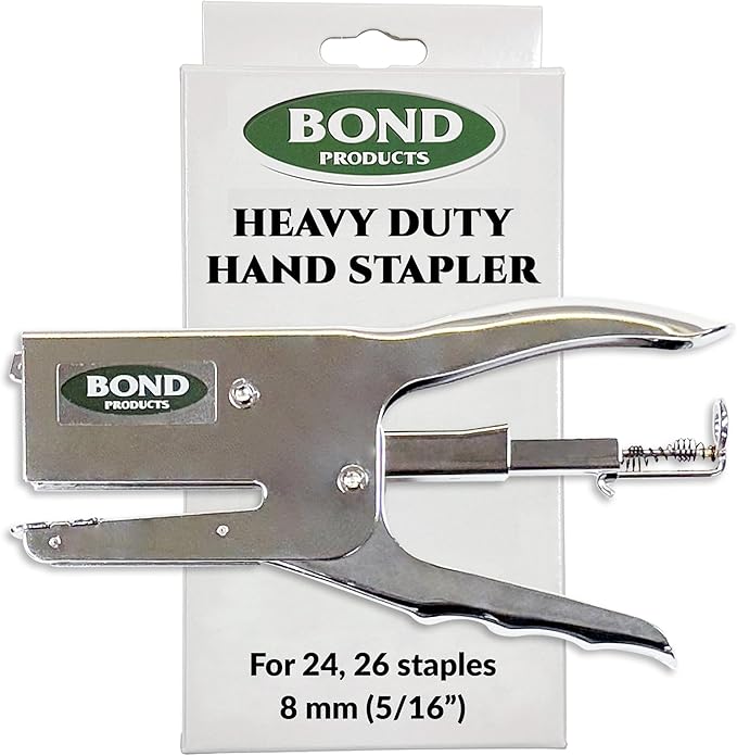 SSTGU81 Bond Heavy Duty Hand Stapler – Plier Stapler for Crafting, Upholstery, & Construction – Commercial & Industrial Metal Stapler – Heavy Duty Office Stapler – Handheld Fabric Stapler – Silver