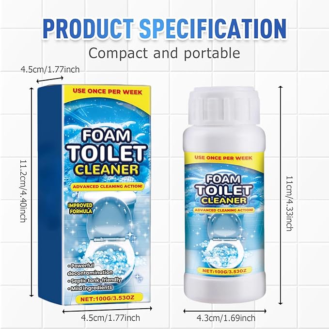 Foam Toilet Cleaner, 2025 New Toilet Bowl Cleaner, Advanced Bathroom Cleaner for Home, Non-Toxic Toilets Cleaning Powder with Families (3)