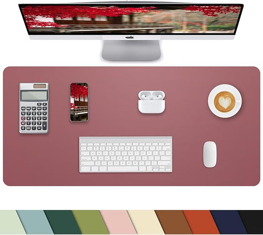 Small Desk Mat,Leather Desk Pad Protector,Desk Mouse pad,Office Desk mat,Laptop Mat for Desk, Non-Slip PU Leather Desk Blotter,Waterproof Desk Writing Pad for Office/Home(31.5"x15.7",Light Purple)