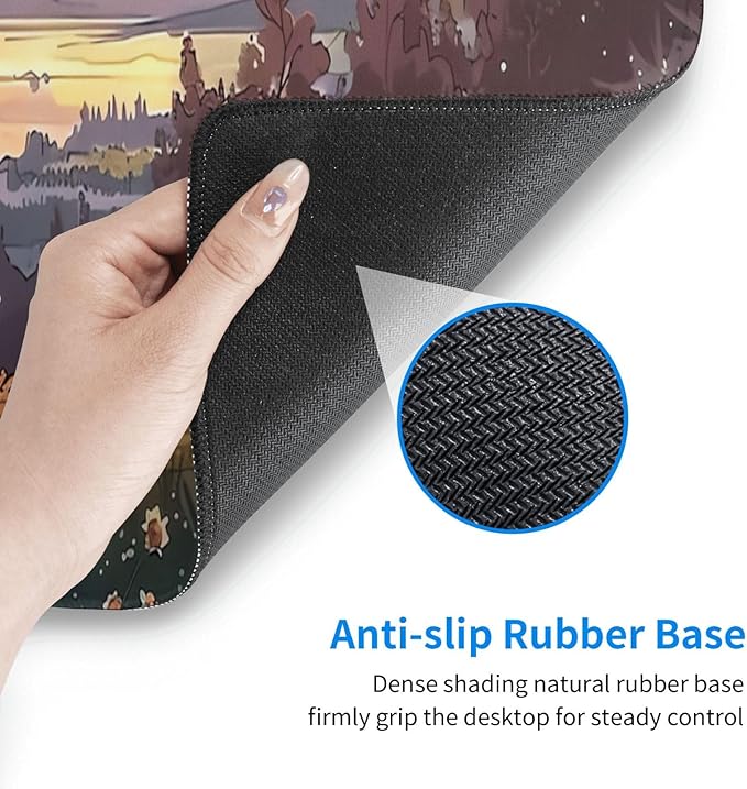 Hill Side Wildflowers Gaming Mouse Mat Extended Large XL Mouse Pad Desk Mat Non-Slip Rubber Mice Pads Stitched Edges for Office and Home,31.5 X 11.8 X 0.12 Inches