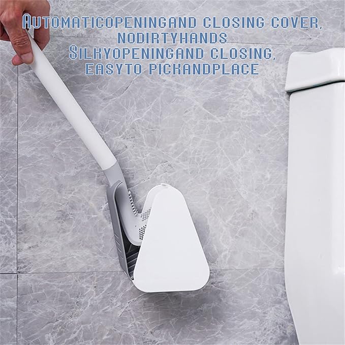 Golf Toilet Brush, Silicone Toilet Brush and Holder Set, Long Handled Toilet Brush, No Dead Corner (Black)