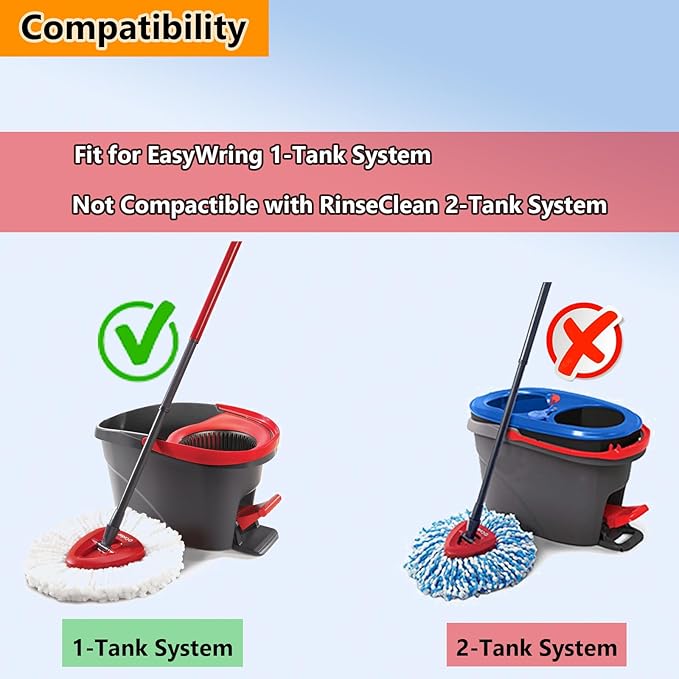10Pack Spin Mop Replacement Heads for O Cedar, 100% Microfiber Mop Head Replacement Fits Triangle Mop Replace, Easywring 1-Tank System, 360 Degree Spin Refill for Easy House Cleaning Floor Mopping
