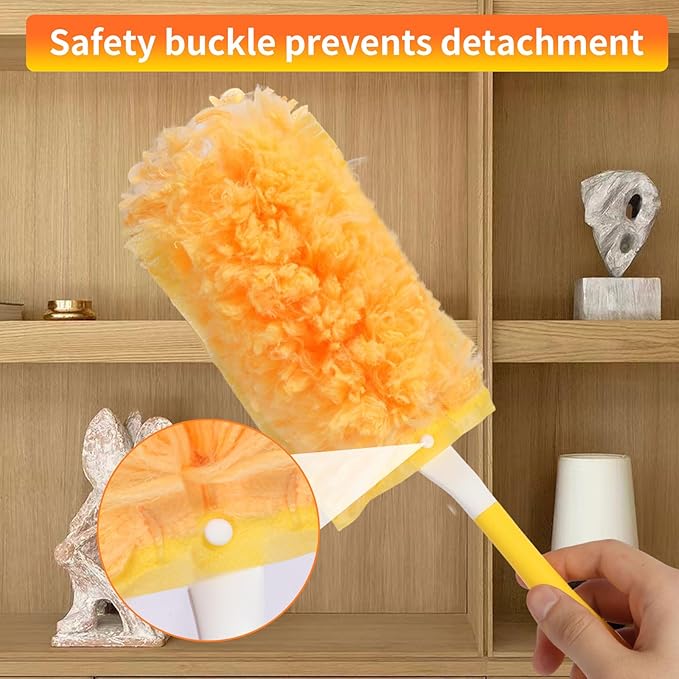 60 Count Duster Refills for Swiffer Dusters with 1 Handle - Multi-Surface Larger Size Feather Dusters, 360 Heavy Duty Duster Refills for Cleaning Home, Furniture, Blinds and Ceiling Fans
