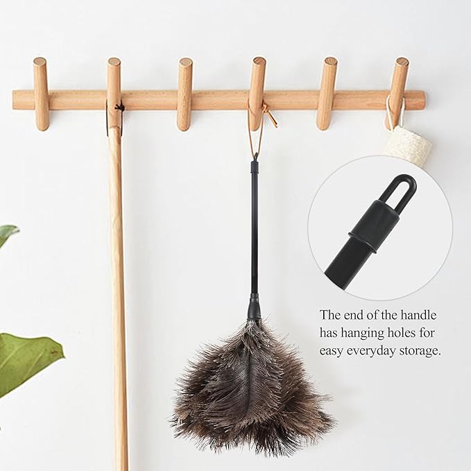 MehelloFeather Ostrich Feather Duster 15Inch Natural Fluffy Handheld Feather Dusters for Cleaning Keyboard Home Car Office (3PCS)