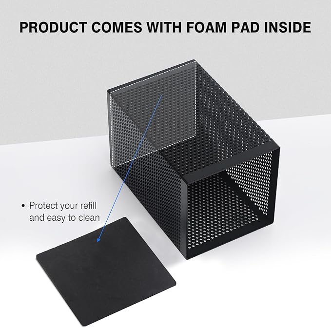 Comix Mesh Pen Holder Desk, Wire Pencil Holder with Foam Pad and Non-Slip Bottom Office Supplies Desk Organizer for Home Office School, 1 Pack