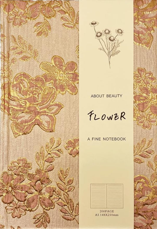 Hardcover Journal, Flower Notebook, A5, 6x8, Lined Pages, Lay-flat, Beautiful Journal for Women, Journal for Writing, Personal Notebook, Self Care Journal, Plum Blossom, Pink, Wintersweet