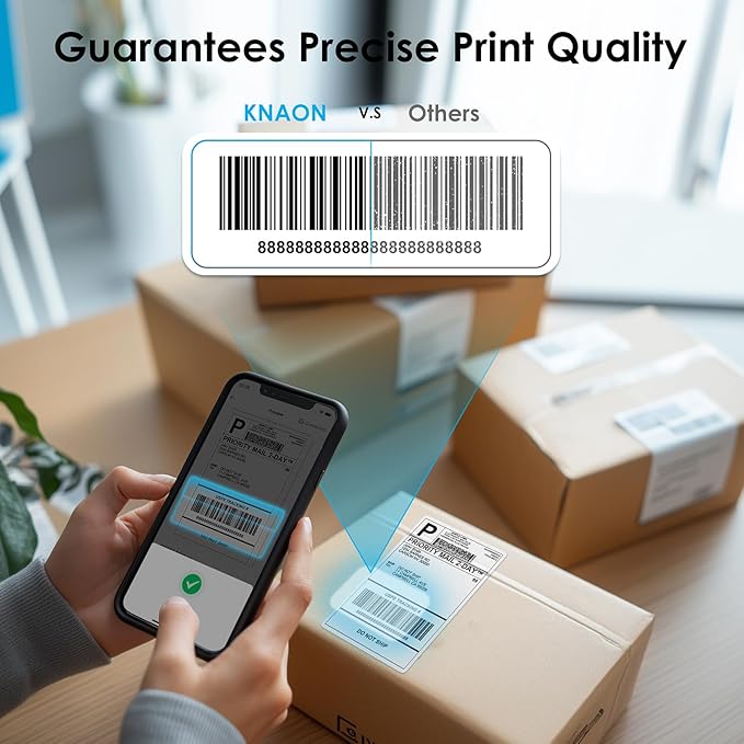 Shipping Thermal Label Printer, 4x6 Portable Label Printer, Bluetooth Label Maker for Small Business, Support iPhone,Android,Windows,Mac,Chromebook,Works with USPS, Ebay,Shopify&More, White