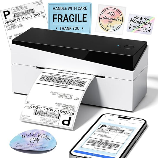 Bluetooth Shipping Label Printer 4x6, 249BT Thermal Label Printer for Small Business, Shipping Packages, Office, Home, Compatible with Amazon, Tiktok, Ebay, USPS