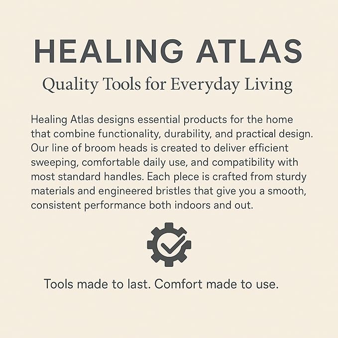 Healing Atlas Aria Red Pro Sweep Edition – 13” Wide Sweeping Surface – Heavy-Duty Magnetic Flagged Bristles – Universal Thread – Recycled PP – Deep Indoor/Outdoor Professional Sweeper (RED, ARIA)