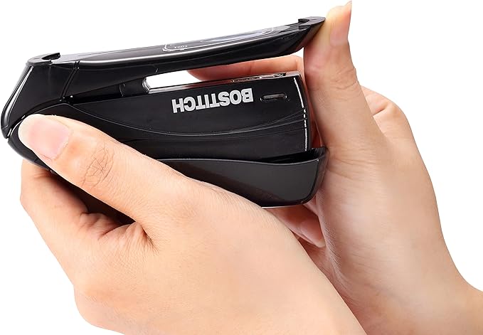 Bostitch Office Inspire Stapler, 15 Sheet Capacity, One Finger Use, No Effort, Spring Powered Stapler, Black (Pack of 2)