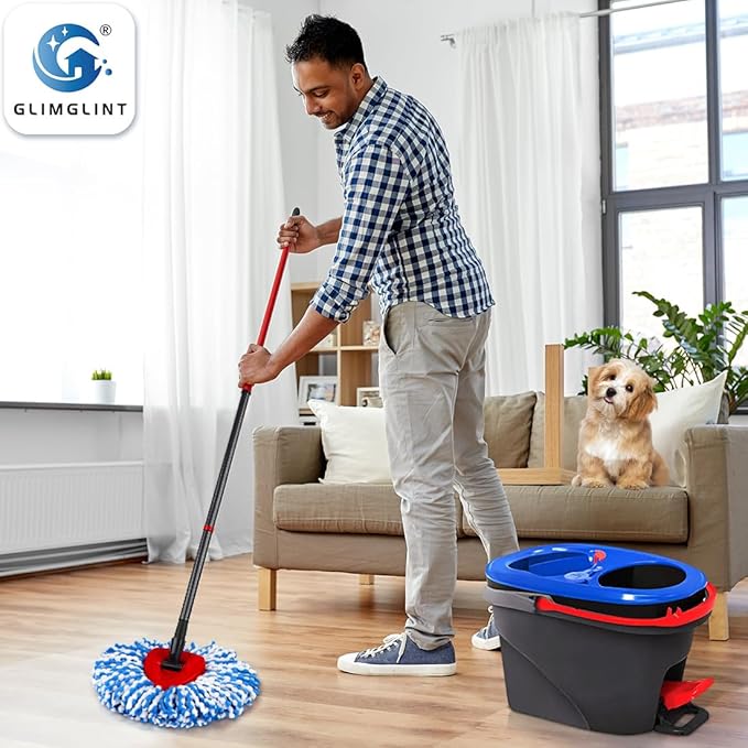 Mop Replace Heads Compatible for O Cedar 3 Pack, Spin Mops Refill Head Replacement for RinseClean 2-Tank System, Machine Washable, Suitable for Hard-surfaced Floors Cleaning