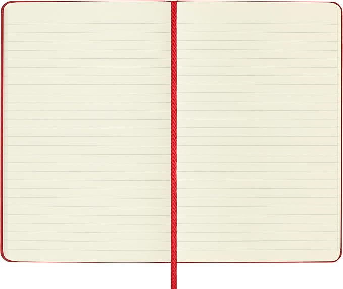 Moleskine Classic Notebook, Hard Cover, Medium (4.5" x 7") Ruled/Lined, Scarlet Red, 208 Pages