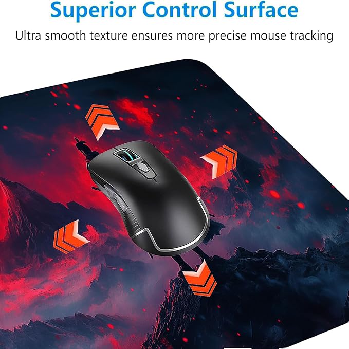 Japanese Samurai Gaming Mouse Pad Desk Pad Red Blood Moon Anime Katana Extended Gaming Mouse Pad Mat with Stitched Edge Non-Slip Base Big Mouse Pad Office Computer Keyboard Laptop Home 31.5"x11.8"