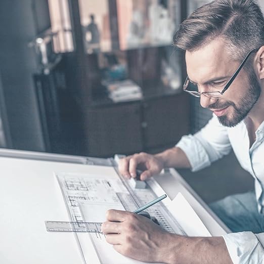 Plastic Ruler, 12 Inch Clear Plastic Ruler, Centimeter, Millimeter and Inches, Pack of 2