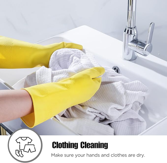 Rubber cleaning gloves 3 or 6 Pairs for Household,Reuseable dishwashing gloves for Kitchen.