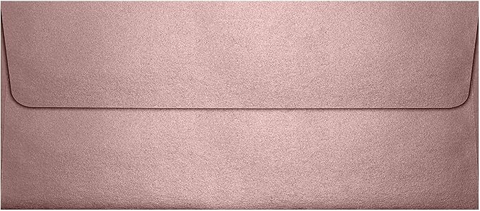 LUXPaper #10 Business Envelopes | Peel & Press | 4 1/8" x 9 1/2" | Misty Rose Metallic | 84lb. Text | 50 Qty