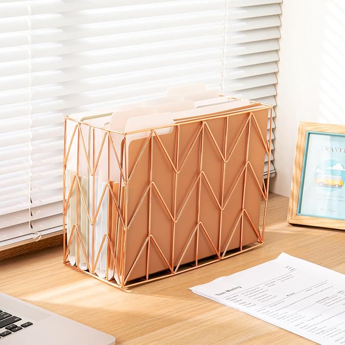 Y YOMA 6 Pack Extra Capacity File Folders Letter Size Accordion Decorative File Folder Cute Pretty Colored Filing Folder File Organizers for Office School Home Desktop with 1/3-Cut Tab, Natural Color