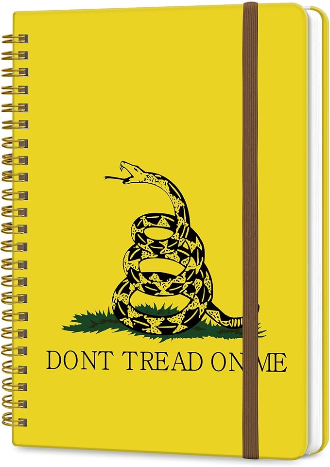 Spiral Journal Notebook, A5 Cute Notebooks for Women Men, College Ruled Hardcover Notebook for Work & Note Taking, 60 Pages Double-Wire Journals for Writing, Yellow Snake