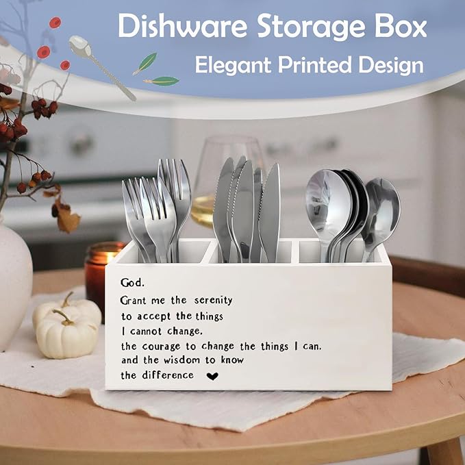 SNNDER Serenity Prayer Gifts Pen Holder for Desk, Christian Gifts for Women Men, God Grant Me the Serenity Bible Verses Wooden Pen Pencil Holder Organizer for Home Office Desk Accessories