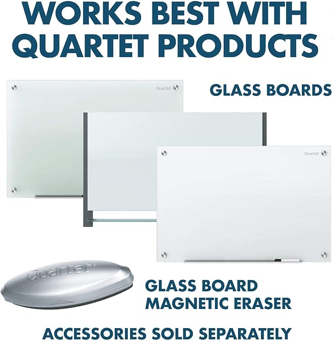 Quartet Glass Board Dry Erase Markers, Premium, Bullet Tip, Assorted Colors, 4 Pack (79552)