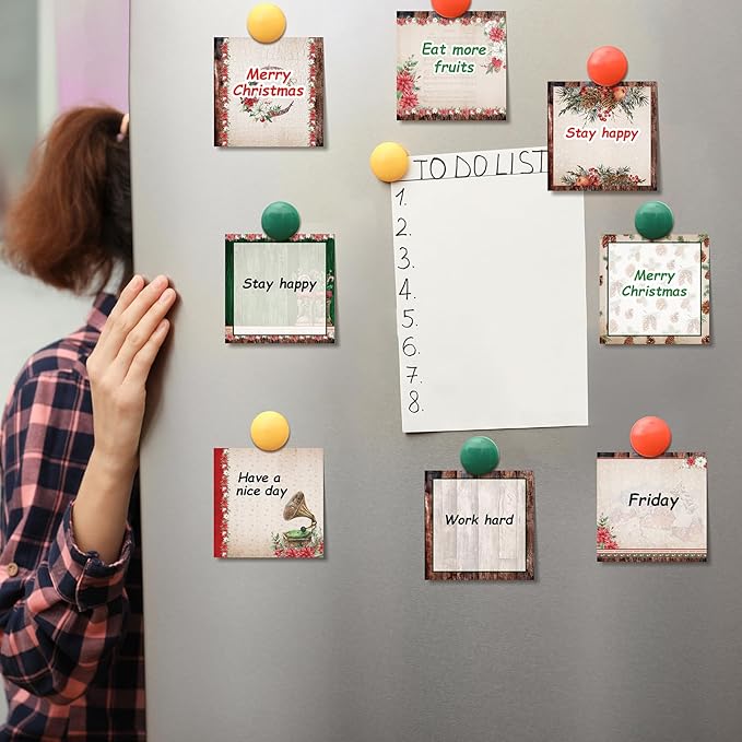 9 Pieces Vintage Christmas Sticky Note Vintage Christmas Self-Adhesive Note Pads Christmas Vintage Sticky Memo Notes for Christmas School Office Home Supplies Students Teachers Present