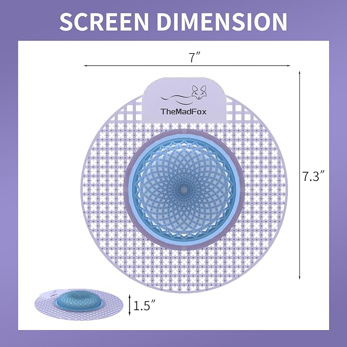 Bio-Enzymatic Urinal Screen Deodorizer (12 Pack）,Urinal Cakes with Block,Anti-Splash Urinal Screens for Men Bathroom Airport Office Mall Hotel,Long-Lasting Lavender Scent 45 Days