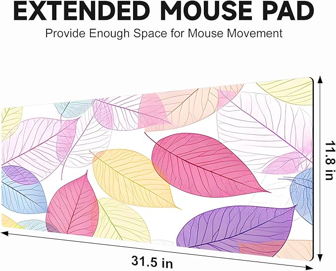 Large Gaming Mouse Pad (31.5"x11.8") - XXL PU Leather Waterproof Desk Mat with Non-Slip Rubber Base for Keyboard, PC & Office