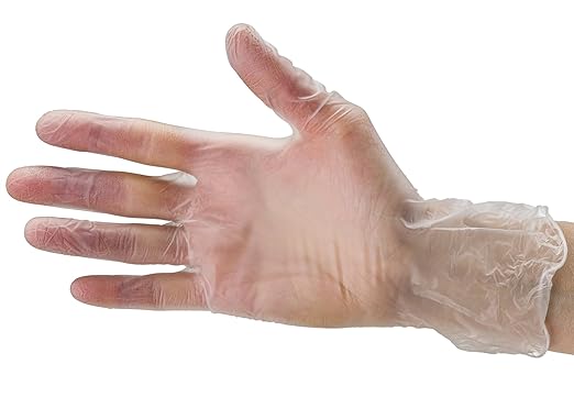 CARE PLUS Vinyl Gloves Clear Small Size 100 Count | Heavy Duty, Non-Sterile, Powder-Free, Latex-Free Rubber | Food Prep, Kitchen & Cleaning Gloves, Ideal for Professional Use