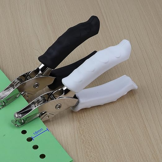 1/4” Circle Shaped Hole Puncher,Handheld Single Hole Punch with White Soft Grip Handle,One Hole Paper Punch for Paper Crafts Tag in Home, Office, Classroom.
