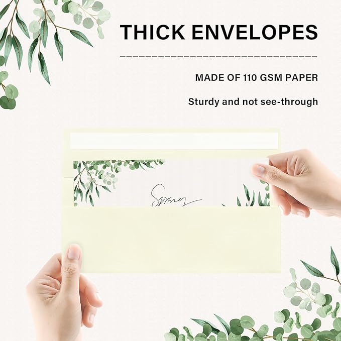 100 Pack #10 Business Envelopes, Self Seal Standard Ivory Envelopes for Secure Business & Legal Mailing, Office, Checks, Letter, Invoices, 4 1/8 x 9 1/2 Inches