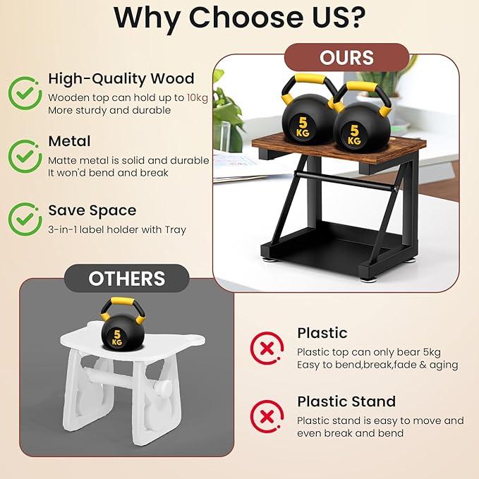 Label Holder for Rolls and Fan-fold Labels, Heavy Duty Metal Thermal Label Holder for Desktop Thermal Label Printer, Thermal Printer Accessory for Office, Home, Small Business