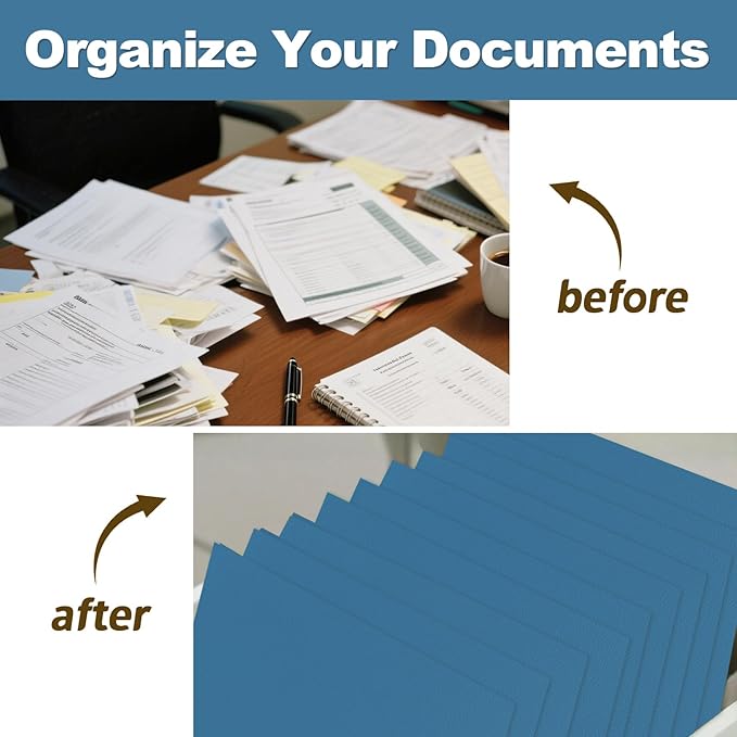 Folders with Pockets, LAYZZ 60 Pack Paper Pocket Folders, 2 Pocket File folders Fits Letter Size Paper, for School Office and Home (Blue)