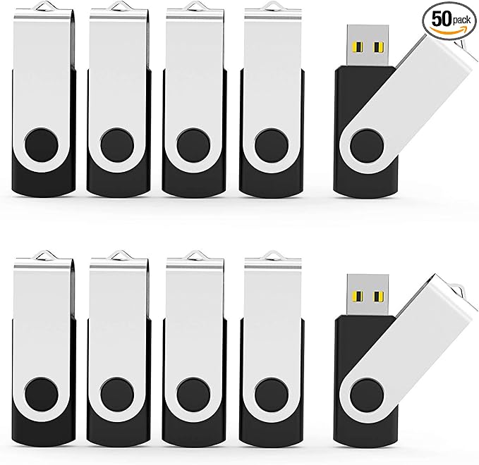Aiibe 32GB USB Flash Drive 50 Pack Lot USB 2.0 Thumb Drive 32GB Flash Drive Bulk USB Drive Jump Drive Memory Stick Zip Drive 32GB Wholesale, 50Pcs 32GB Black