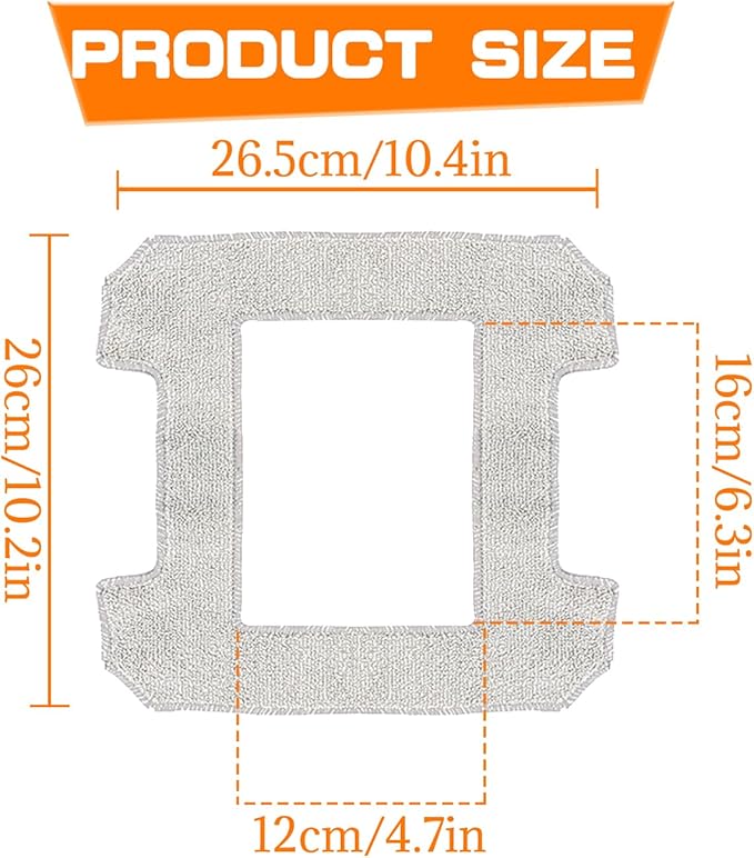 HUAREW 8 Pack Cleaning Rag for Ecovacs Winbot W2 Omni, W1, W1 Pro Window Vacuum Cleaner Robot, Washable and Reusable Mop Cloth Pad Accessories