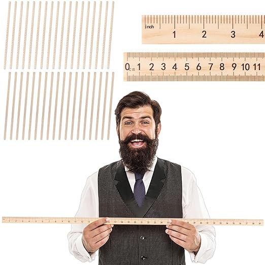 gisgfim 36 Pack 39 Inches Wood Double Sided Meter Stick Yard Stick Wood Economy Meterstick Wooden Ruler 100 Centimeters Measuring Yardstick Bulk School Classroom Home Office Kid Measuring Tailor Craft