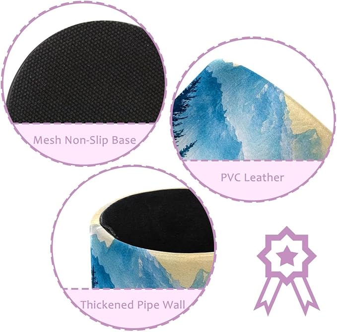 Watercolor Mountain Deer Circular Pen Holder, Pen Cup Makeup Brush Holder, Design for School, Home and Stationary Supplies (3.9 x 3.1 Inches)