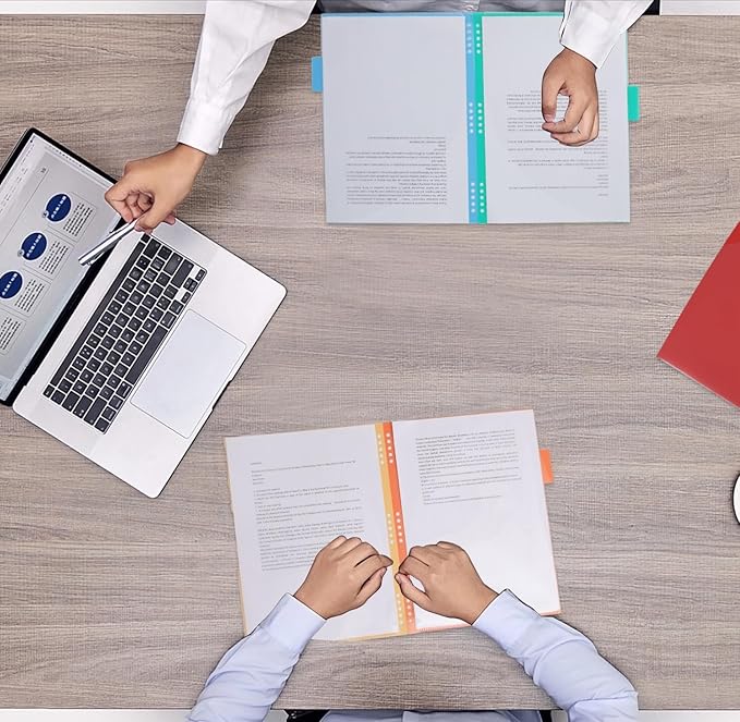 12-Pocket Expanding File Folder with Removable Pages, 6 Numbered Tabs, Colorful A4 Organizer for Office and School