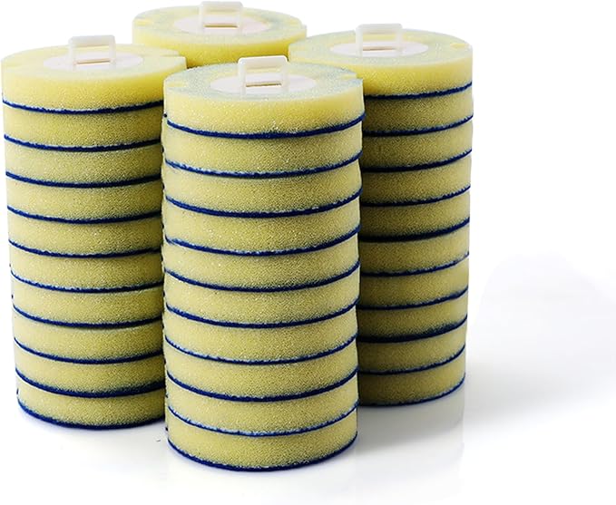 40 Count Eyliden Toilet Bowl Wand Kit Dedicated Pre-Soaked Refills Sponge, Only for Eyliden Disposable Toilet Brush and Holder Set Refills, Quick Change Cleaning Sponges Head (40, Yellow)