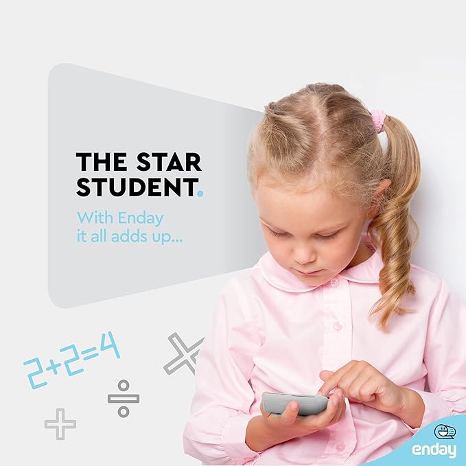 Calculator Grey, Basic Small Solar and Battery Operated, Large Display Four Function, Auto Powered Handheld Calculator School and Kids Available in Green, Red, Purple, Blue, Pink, 1 PK – by Enday