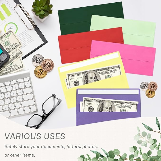 100 Pack #10 Business Envelopes, Self Seal Standard Light Yellow Envelopes for Secure Business & Legal Mailing, Office, Checks, Letter, Invoices, 4 1/8 x 9 1/2 Inches