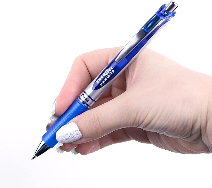 Pentel BL77-CO Energel XM Retractable Gel Pen with 0.7 mm Tip, 0.35 mm Line Width - Blue, Pack of 12