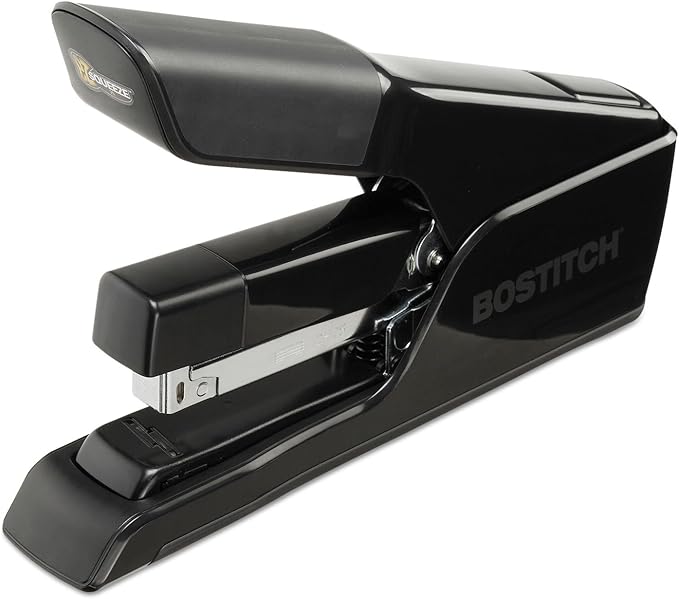 Bostitch Office EZ Squeeze 75 Sheet Flat Clinch Stapler, Reduced Effort, Black (B875)