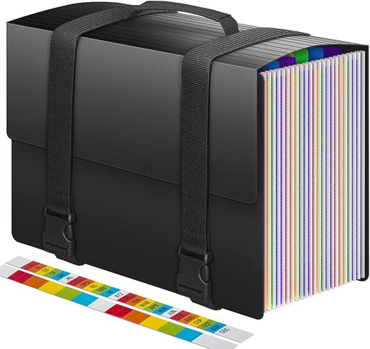 25 Pockets Accordion File Organizer with Handle, Expanding File Folders,Important Papers Document Organizer,Expandable,Durable,Perfect Portable Filing Box for Office,Home,A4/Letter Size,a-z Tab