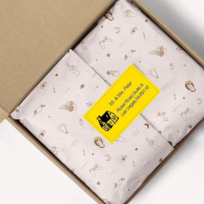 2.25" x 1.25" Yellow Direct Thermal Labels, Replacement for Self-Adhesive Address Shipping Barcode Thermal Stickers, Compatible with Rollo & Zebra Thermal Label Printer(1 Roll, 1000 Labels)