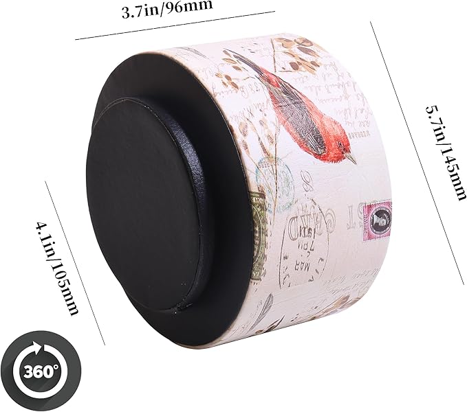 360° Rotate Desk Pen Organizer, Makeup Brush Holder Organizer, Makeup Organizers Countertop, TV Remote Control Holder,Leather Remote Caddy,Dual-Purpose Art Supply Pencil Cup (Bird)